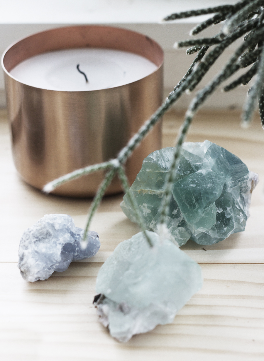 Crystals and Candles for a chill work space