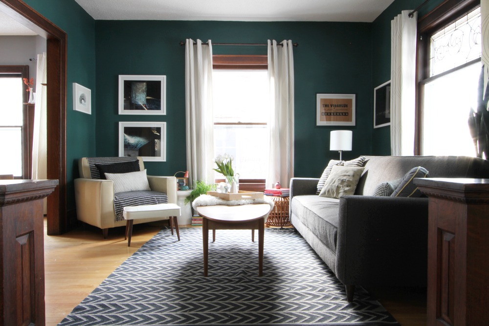 Teal Lime And Grey Living Room